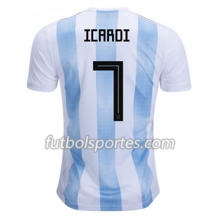 Camisetas Argentina Icardi 7 Primera Equipacion Mundial 2018